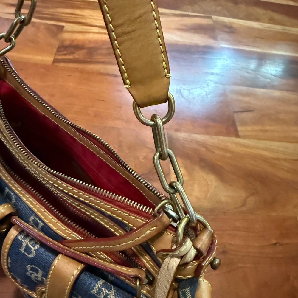 Dooney & Bourke Blue and Tan Shoulder Bag - Picture 13 of 16